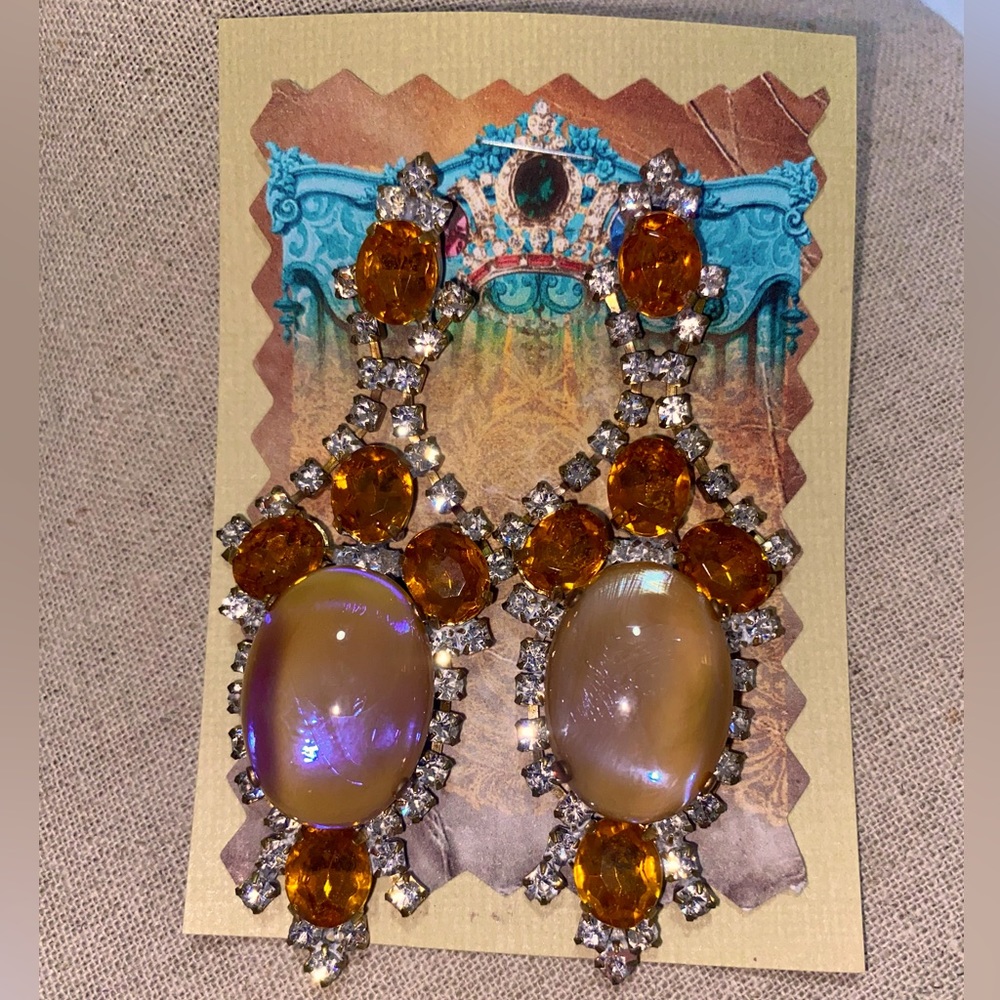 Topaz Swarovski Rhinestone Earrings